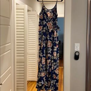 Wrapped silk maxi dress